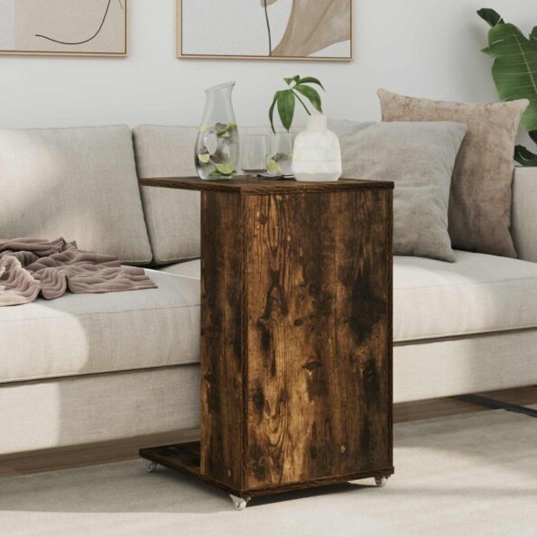 vidaXL Bočný stôl Dymová dub 40 x 35 x 60 cm Kompozitné drevo – Obrázok 4