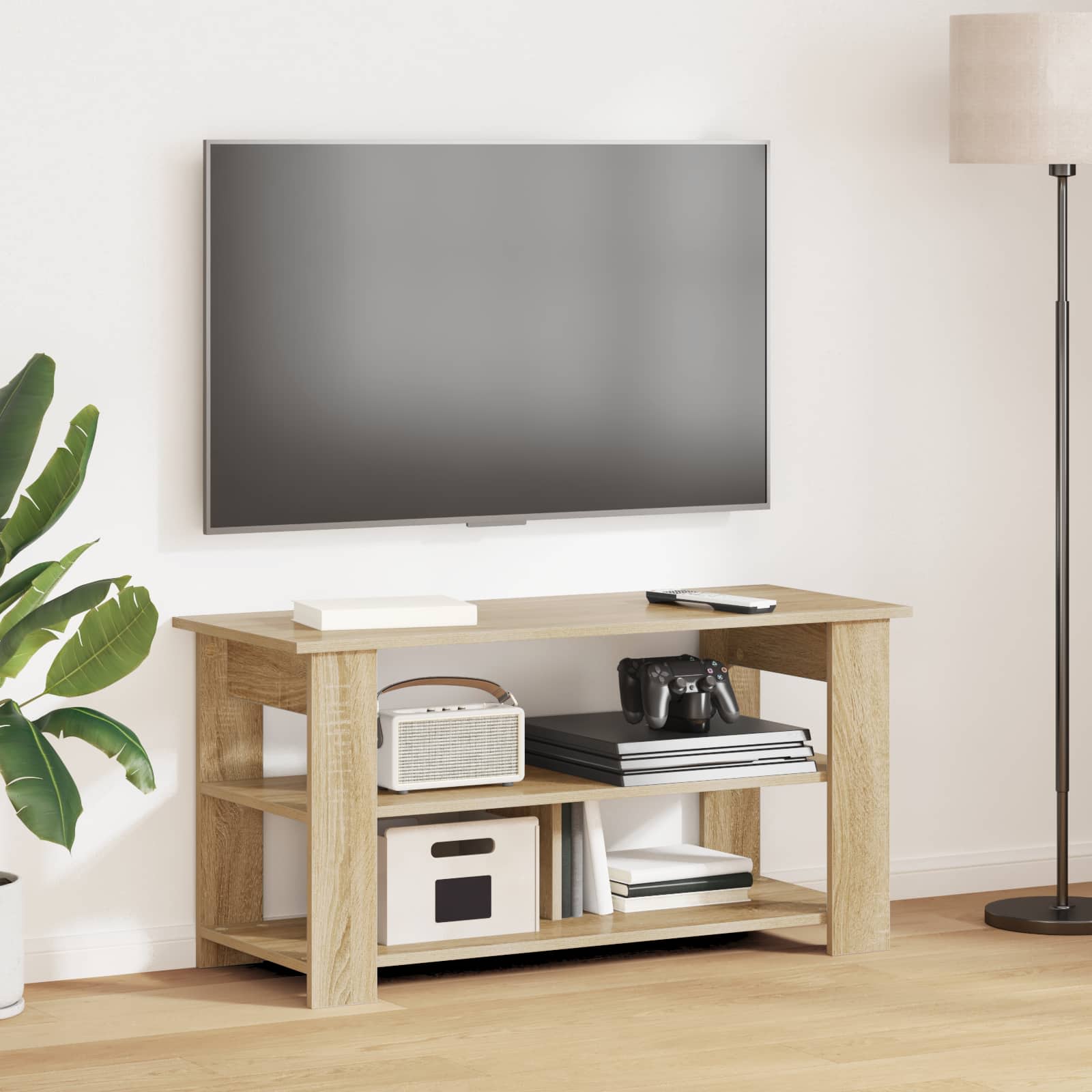 8000390_1.jpg vidaXL Stojan na televízor Sonoma dub 100 x 40 x 50 cm – Obrázok 1