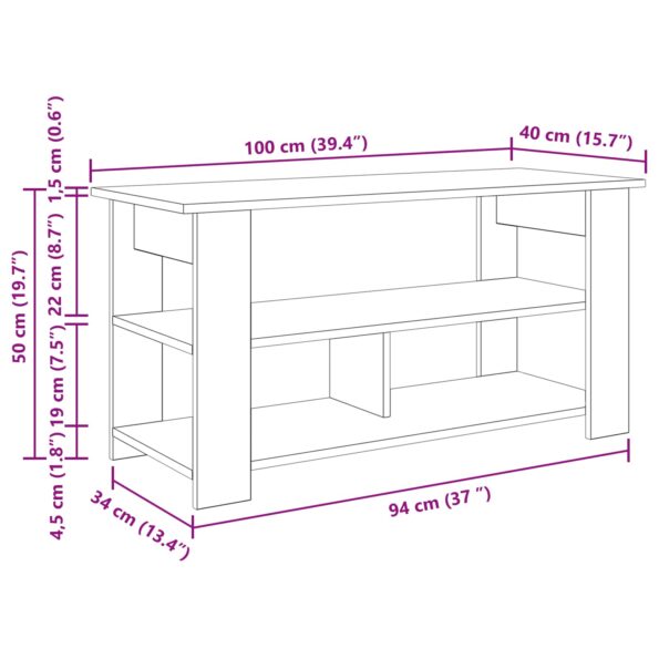 vidaXL Stojan na televízor Staré drevo 100 x 40 x 50 cm – Obrázok 9