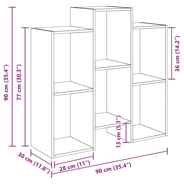 vidaXL Servírovacia skriňa Dymová dub 90 x 30 x 90 cm – Obrázok 6