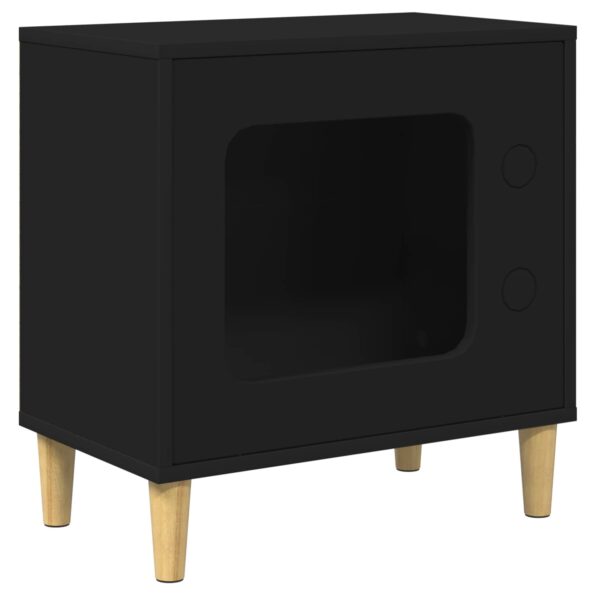 vidaXL Mačka Dom Čierna 51 x 30 x 52 cm Kompozitné drevo – Obrázok 2