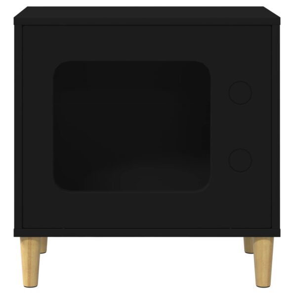vidaXL Mačka Dom Čierna 51 x 30 x 52 cm Kompozitné drevo – Obrázok 5