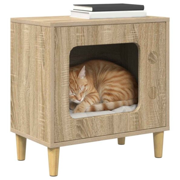 vidaXL Mačka Dom Sonoma 51 x 30 x 52 cm Kompozitné drevo – Obrázok 3