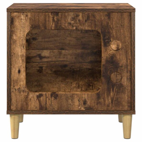 vidaXL Mačka Dom Dymová dub 51 x 30 x 52 cm Kompozitné drevo – Obrázok 5