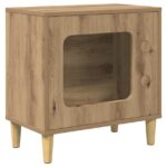 vidaXL Mačka Dom Remeselnícky dub 51 x 30 x 52 cm Kompozitné drevo – Obrázok 2