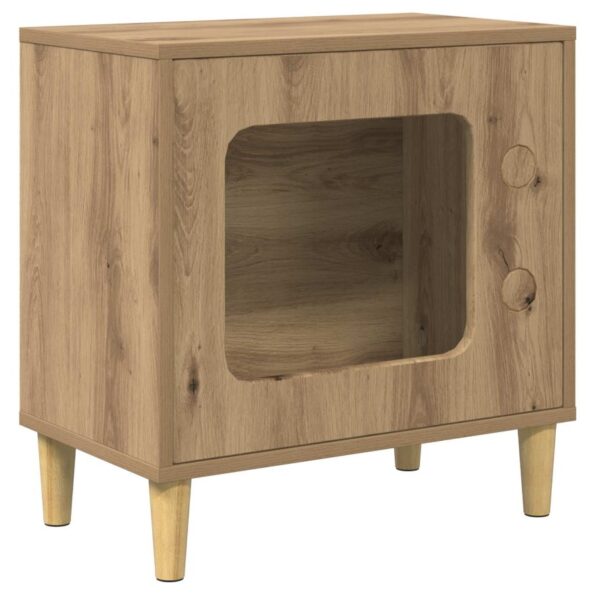 vidaXL Mačka Dom Remeselnícky dub 51 x 30 x 52 cm Kompozitné drevo – Obrázok 2