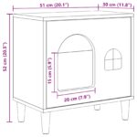 vidaXL Mačka Dom Dymová dub 51 x 30 x 52 cm Kompozitné drevo – Obrázok 10