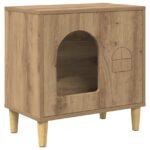 vidaXL Mačka Dom Remeselnícky dub 51 x 30 x 52 cm Kompozitné drevo – Obrázok 2