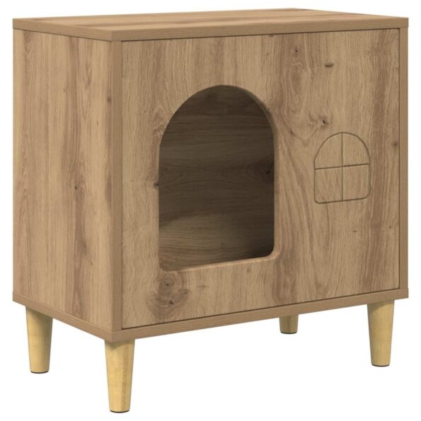 vidaXL Mačka Dom Remeselnícky dub 51 x 30 x 52 cm Kompozitné drevo – Obrázok 2