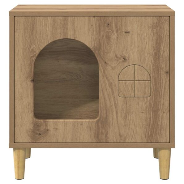 vidaXL Mačka Dom Remeselnícky dub 51 x 30 x 52 cm Kompozitné drevo – Obrázok 5