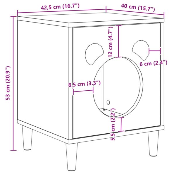 vidaXL Mačka Dom Biela 42,5 x 40 x 53 cm Kompozitné drevo – Obrázok 11