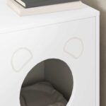 vidaXL Mačka Dom Biela 42,5 x 40 x 53 cm Kompozitné drevo – Obrázok 4