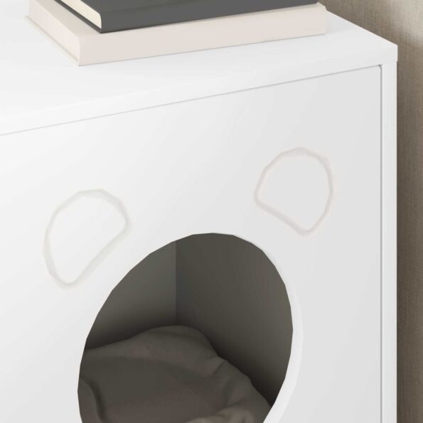 vidaXL Mačka Dom Biela 42,5 x 40 x 53 cm Kompozitné drevo – Obrázok 4