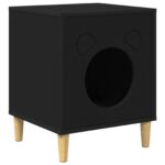 vidaXL Mačka Dom Čierna 42,5 x 40 x 53 cm Kompozitné drevo – Obrázok 2