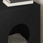 vidaXL Mačka Dom Čierna 42,5 x 40 x 53 cm Kompozitné drevo – Obrázok 4