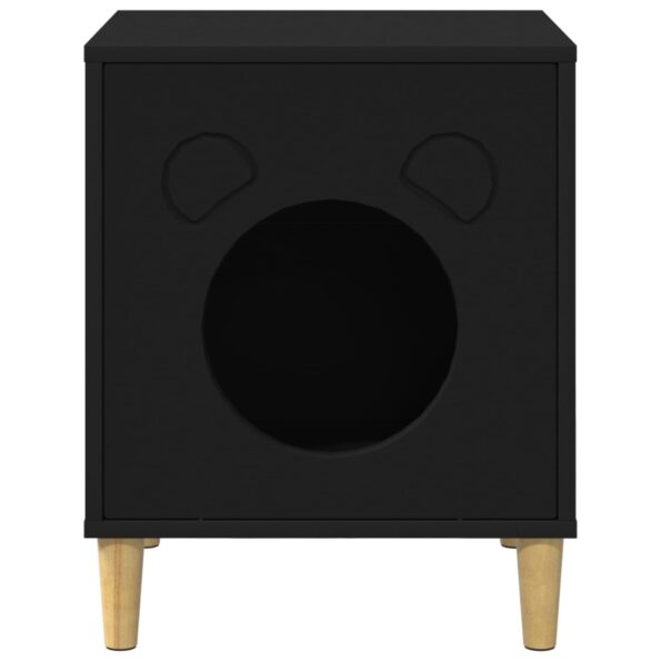 vidaXL Mačka Dom Čierna 42,5 x 40 x 53 cm Kompozitné drevo – Obrázok 5