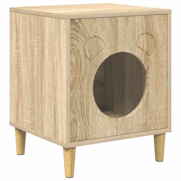 vidaXL Mačka Dom Sonoma 42,5 x 40 x 53 cm Kompozitné drevo – Obrázok 2