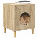 vidaXL Mačka Dom Sonoma 42,5 x 40 x 53 cm Kompozitné drevo – Obrázok 3
