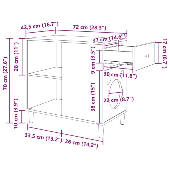 vidaXL Mačka Dom Biela 72 x 42.5 x 70 cm Kompozitné drevo – Obrázok 13