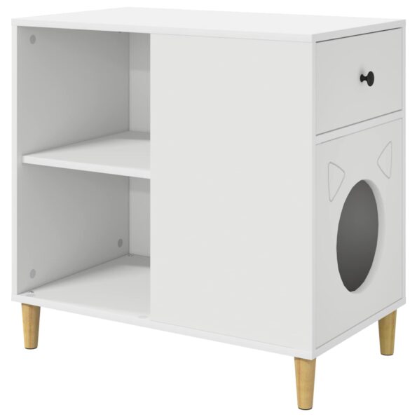 vidaXL Mačka Dom Biela 72 x 42.5 x 70 cm Kompozitné drevo – Obrázok 2