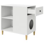 vidaXL Mačka Dom Biela 72 x 42.5 x 70 cm Kompozitné drevo – Obrázok 5