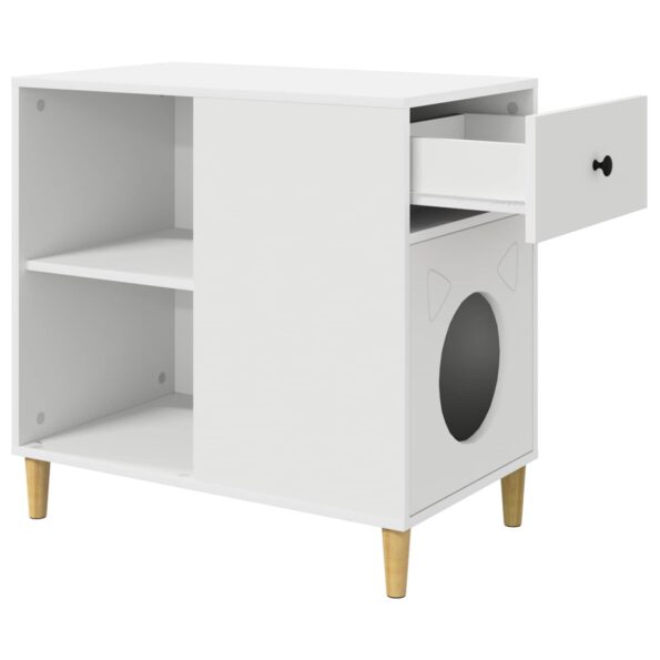 vidaXL Mačka Dom Biela 72 x 42.5 x 70 cm Kompozitné drevo – Obrázok 5
