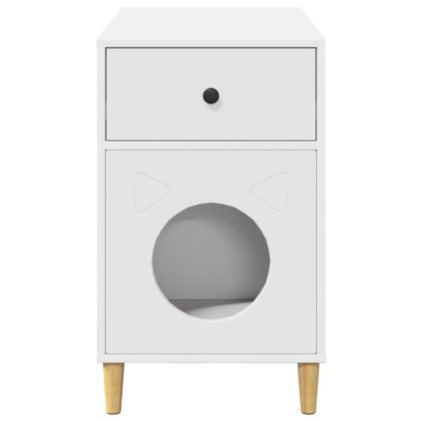 vidaXL Mačka Dom Biela 72 x 42.5 x 70 cm Kompozitné drevo – Obrázok 7