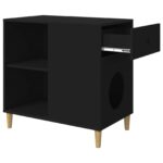 vidaXL Mačka Dom Čierna 72 x 42.5 x 70 cm Kompozitné drevo – Obrázok 5