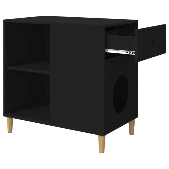 vidaXL Mačka Dom Čierna 72 x 42.5 x 70 cm Kompozitné drevo – Obrázok 5
