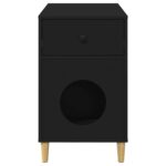 vidaXL Mačka Dom Čierna 72 x 42.5 x 70 cm Kompozitné drevo – Obrázok 7