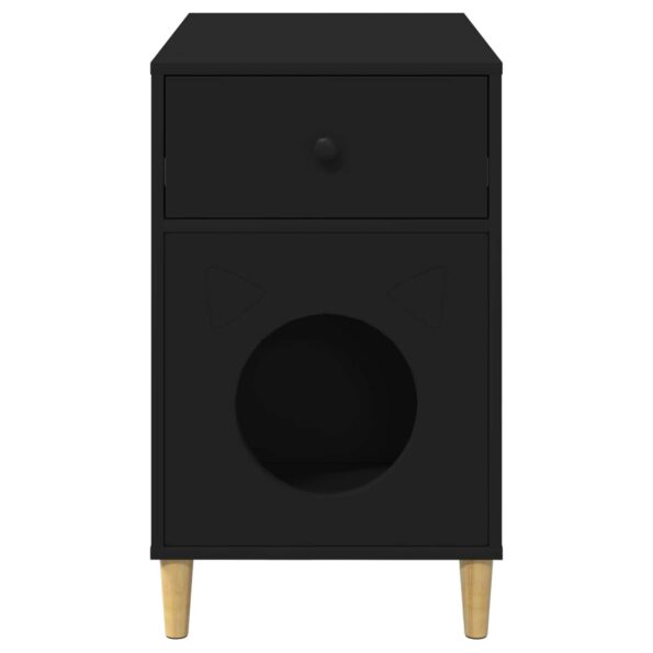 vidaXL Mačka Dom Čierna 72 x 42.5 x 70 cm Kompozitné drevo – Obrázok 7