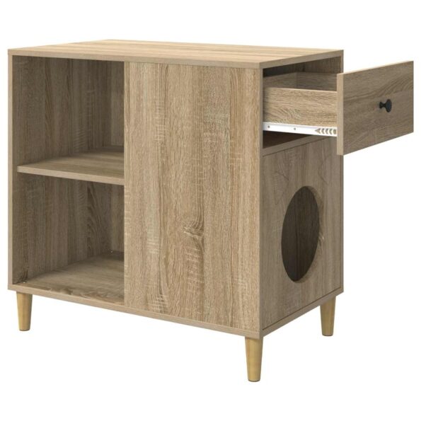 vidaXL Mačka Dom Sonoma 72 x 42.5 x 70 cm Kompozitné drevo – Obrázok 5