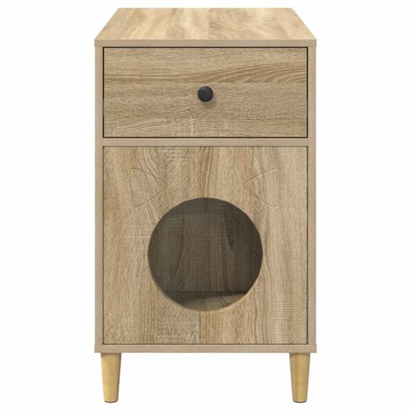vidaXL Mačka Dom Sonoma 72 x 42.5 x 70 cm Kompozitné drevo – Obrázok 7