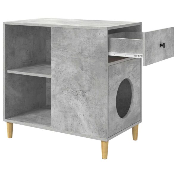 vidaXL Mačka Dom Betónová 72 x 42.5 x 70 cm Kompozitné drevo – Obrázok 5