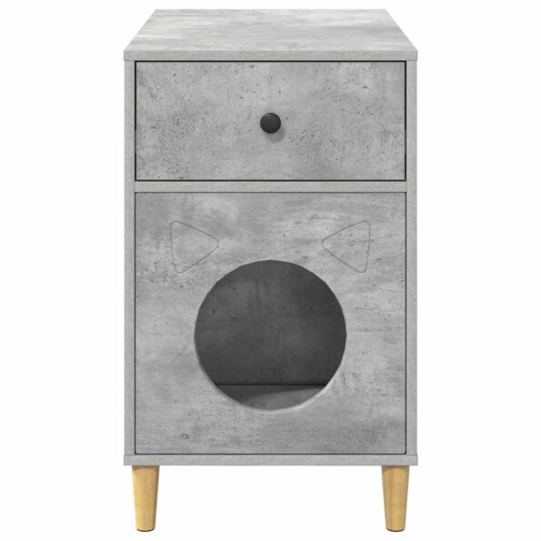 vidaXL Mačka Dom Betónová 72 x 42.5 x 70 cm Kompozitné drevo – Obrázok 7