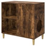 vidaXL Mačka Dom Dymová dub 72 x 42.5 x 70 cm Kompozitné drevo – Obrázok 2