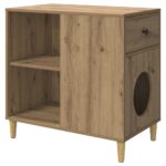 vidaXL Mačka Dom Remeselnícky dub 72 x 42.5 x 70 cm Kompozitné drevo – Obrázok 2