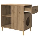 vidaXL Mačka Dom Remeselnícky dub 72 x 42.5 x 70 cm Kompozitné drevo – Obrázok 5