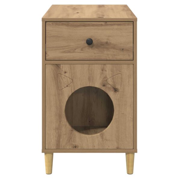 vidaXL Mačka Dom Remeselnícky dub 72 x 42.5 x 70 cm Kompozitné drevo – Obrázok 7