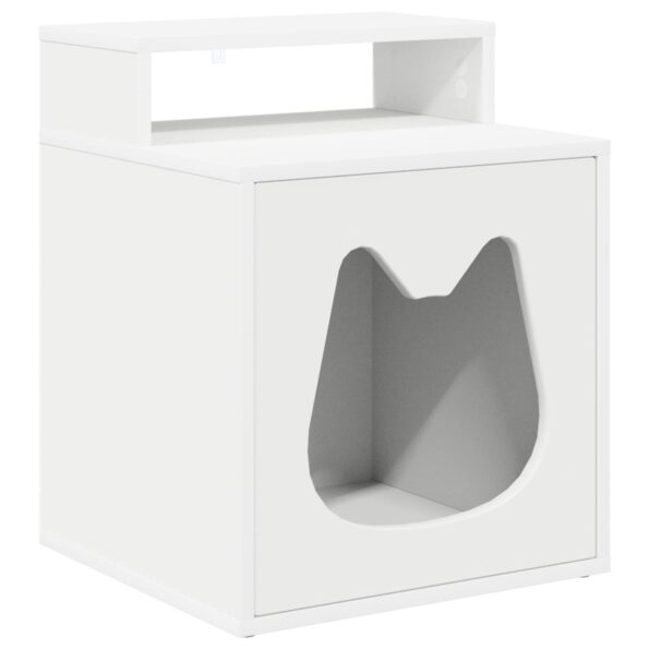 vidaXL Mačka Dom Biela 42,5 x 40 x 53,5 cm Kompozitné drevo – Obrázok 2