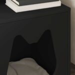 vidaXL Mačka Dom Čierna 42,5 x 40 x 53,5 cm Kompozitné drevo – Obrázok 4