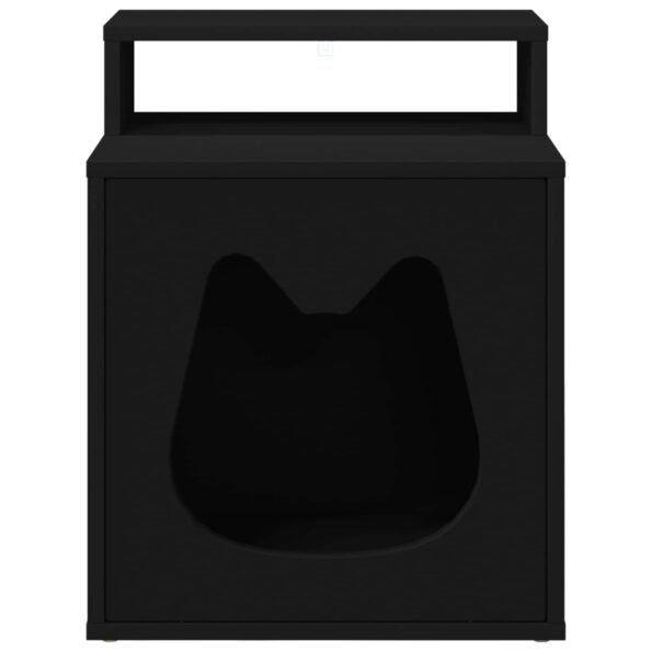 vidaXL Mačka Dom Čierna 42,5 x 40 x 53,5 cm Kompozitné drevo – Obrázok 5