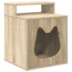 vidaXL Mačka Dom Sonoma 42,5 x 40 x 53,5 cm Kompozitné drevo – Obrázok 2
