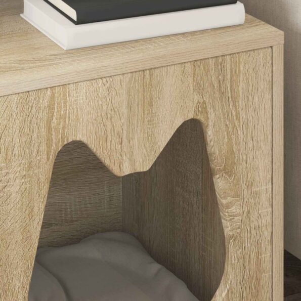 vidaXL Mačka Dom Sonoma 42,5 x 40 x 53,5 cm Kompozitné drevo – Obrázok 4