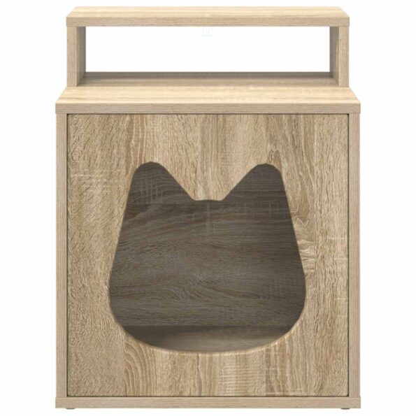 vidaXL Mačka Dom Sonoma 42,5 x 40 x 53,5 cm Kompozitné drevo – Obrázok 5