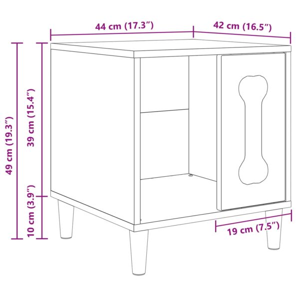 vidaXL Psí dom Biela 44 x 42 x 49 cm Kompozitné drevo – Obrázok 11