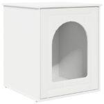 vidaXL Mačka Dom Biela 53 x 52 x 62 cm Kompozitné drevo – Obrázok 2