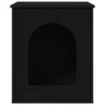 vidaXL Mačka Dom Čierna 53 x 52 x 62 cm Kompozitné drevo – Obrázok 6