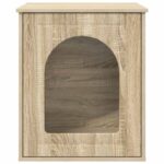 vidaXL Mačka Dom Sonoma 53 x 52 x 62 cm Kompozitné drevo – Obrázok 6