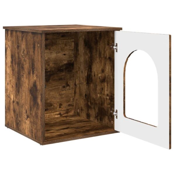 vidaXL Mačka Dom Dymová dub 53 x 52 x 62 cm Kompozitné drevo – Obrázok 5